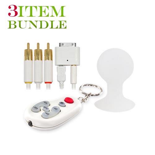 Apple iPhone 4 Bundle Package - i.Sound AV Cable, Prank Television Remote Controller & Suction Stand - (Couch potato Combo)