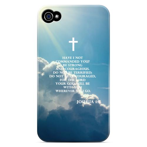 Geeks Designer Line (GDL) Bibles Series Apple iPhone 4 Matte Hard Back Cover - Joshua 1:9