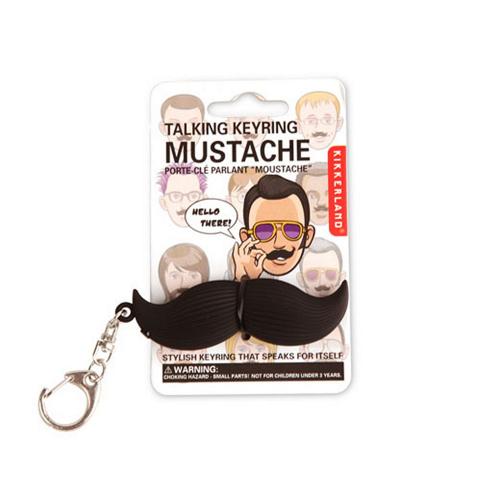 Black Talking Mustache Keychain