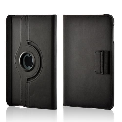 Black/ Gray Hard Case w/ Flip Cover, Rotatable Shield Stand & Card Slots for Apple iPad Mini
