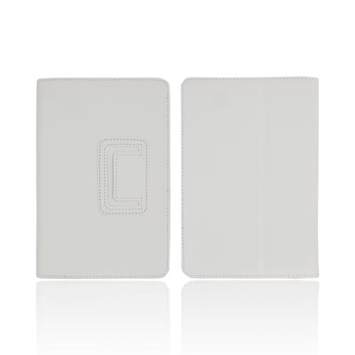 Premium Amazon Kindle Fire Leather Stand Case w/ Magnetic Closure - White