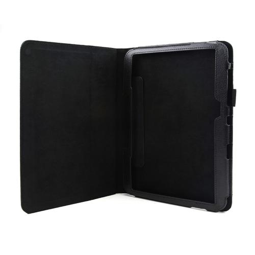Black Faux Leather Case Stand w/ Magnetic Closure for Samsung Galaxy Tab 3 10.1