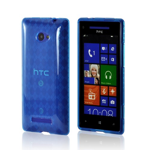 Blue Argyle Crystal Silicone Case for HTC 8X