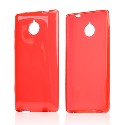 Red/ Frost Crystal Silicone Skin Case for HTC 8XT