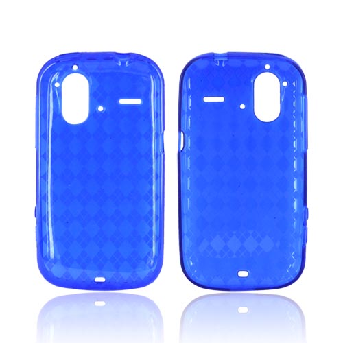 HTC Amaze 4G Crystal Silicone Case - Argyle Blue