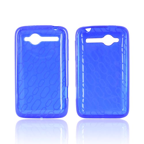 HTC Bee/Wildfire Crystal Silicone Case - Chain Design on Blue