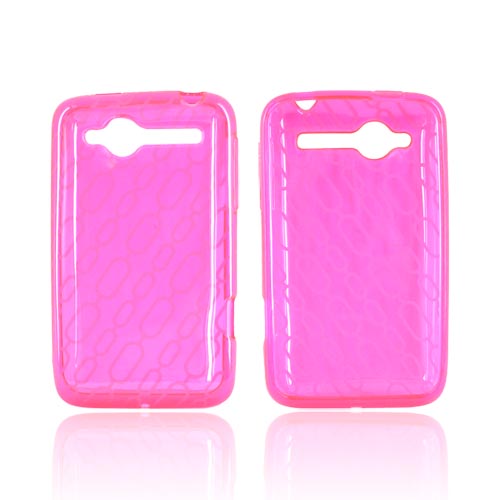 HTC Bee/Wildfire Crystal Silicone Case - Chain Design on Hot Pink