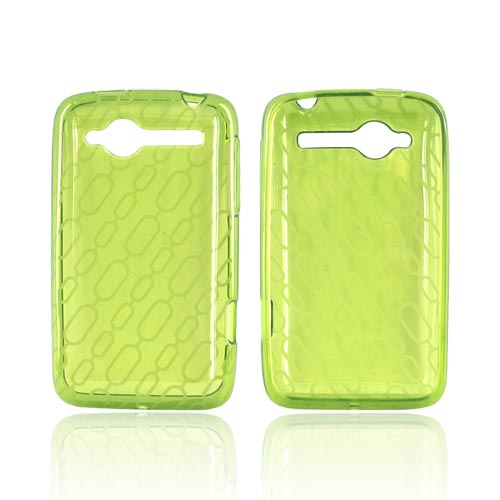HTC Bee/Wildfire Crystal Silicone Case - Chain Design on Neon Green