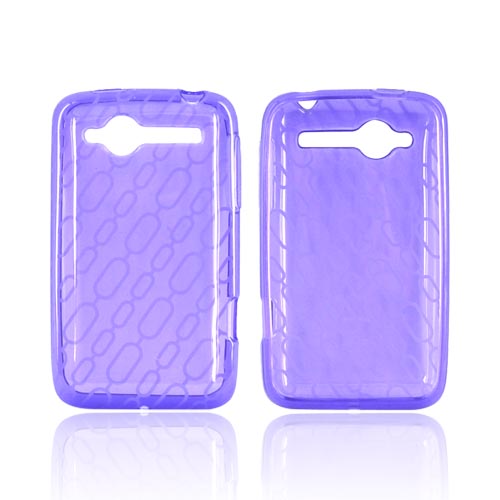 HTC Bee/Wildfire Crystal Silicone Case - Chain Design on Purple