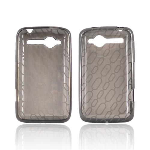 HTC Bee/Wildfire Crystal Silicone Case - Chain Design on Smoke
