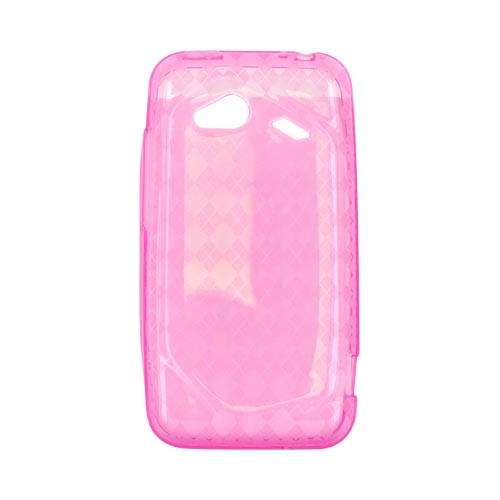 HTC Droid Incredible 4G LTE Crystal Silicone Case - Argyle Pink