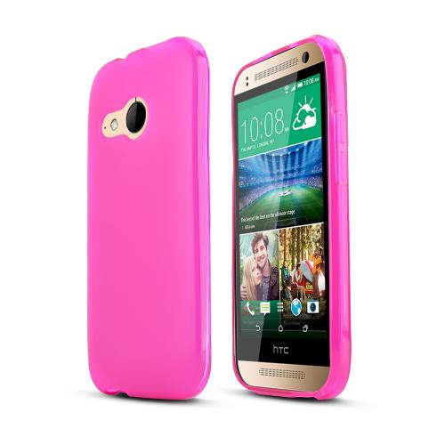 Hot Pink HTC One Remix Flexible Crystal Silicone TPU Case - Conforms To Your Phone Without Stretching Out!