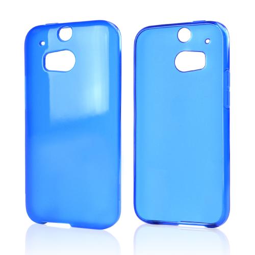 Blue Crystal Silicone TPU Flexible Skin Case for HTC One (M8)