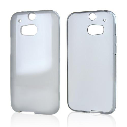 Smoke/ Frost Crystal Silicone TPU Flexible Skin Case w/ Free Screen Protector for HTC One (M8)
