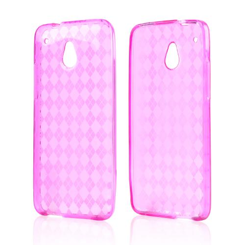 Hot Pink Crystal Silicone Skin Case for HTC One Mini
