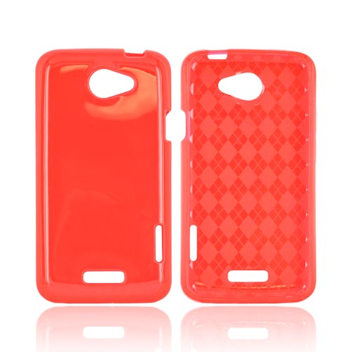HTC One S Crystal Silicone Case - Argyle Red