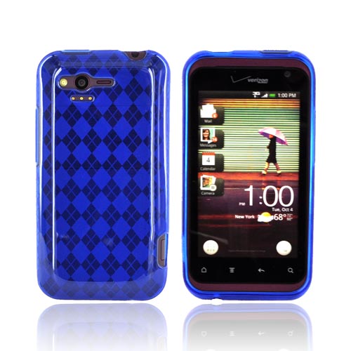 HTC Rhyme Crystal Silicone Case - Argyle Blue