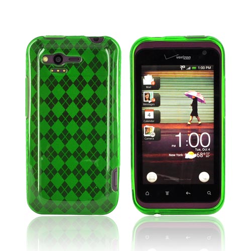 HTC Rhyme Crystal Silicone Case - Argyle Green