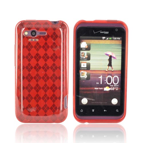 HTC Rhyme Crystal Silicone Case - Argyle Red