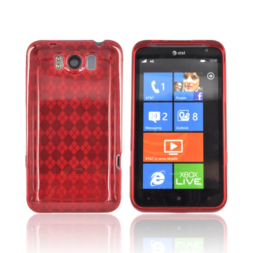 HTC Titan Crystal Silicone Case - Argyle Red