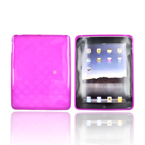 Apple iPad (1st Gen) 1st Crystal Silicone Case - Purple Argyle Diamonds