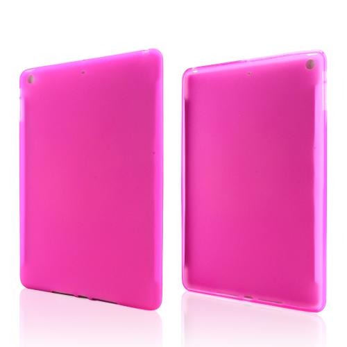 Frosted Hot Pink Crystal Silicone Skin Case for Apple iPad Air