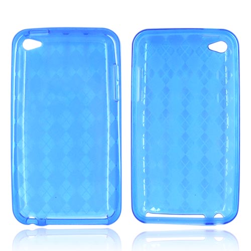Luxmo Apple iPod Touch 4 Crystal Silicone Case - Diamonds on Blue