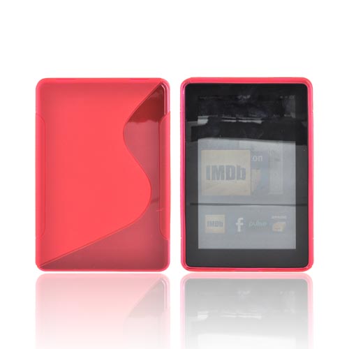 Amazon Kindle Fire Crystal Silicone Case - Transparent Hot Pink & Frost Hot Pink