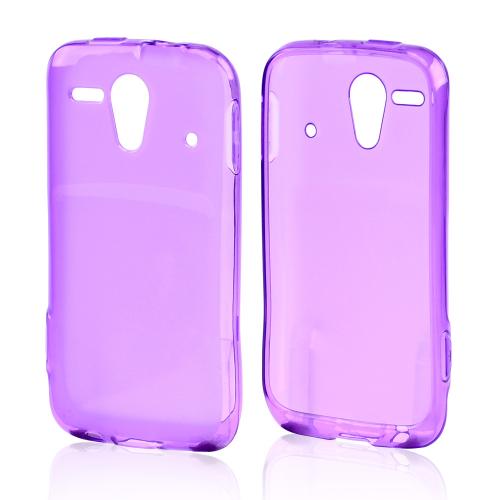 Purple w/ Frosted Back Crystal Silicone Skin Case for Kyocera Hydro Edge