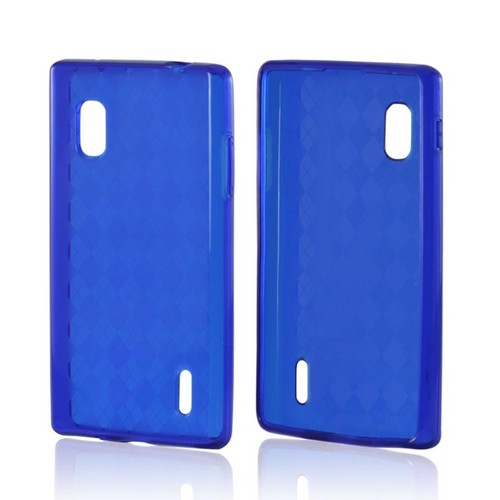 Blue Argyle Crystal Silicone Case for LG Optimus G (AT&T)
