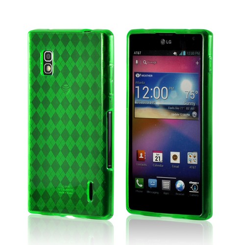 Green Argyle Crystal Silicone Case for LG Optimus G (AT&T)