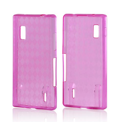 Argyle Hot Pink Crystal Silicone Case for LG Optimus G (AT&T)