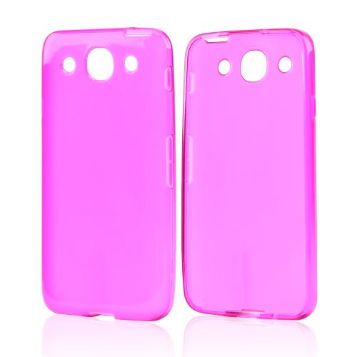 Hot Pink Crystal Silicone Case w/ Frosted Back for LG Optimus G Pro