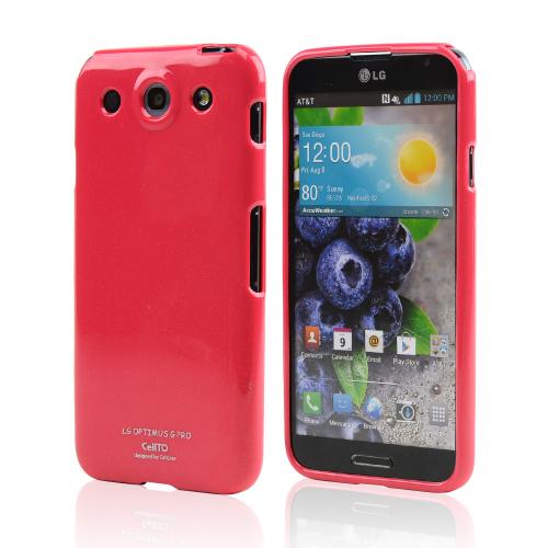 Hot Pink Crystal Silicone Skin Case for LG Optimus G Pro
