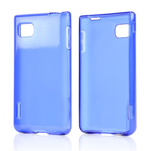 Blue/ Frost Crystal Silicone Skin Case for LG Optimus F3