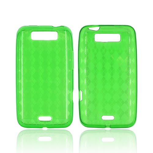 LG Viper 4G LTE/ LG Connect 4G Crystal Silicone Case - Argyle Green