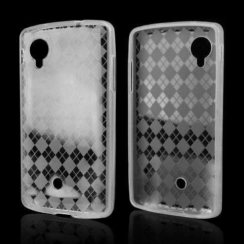 Argyle Clear Crystal Silicone Skin Case for LG Google Nexus 5
