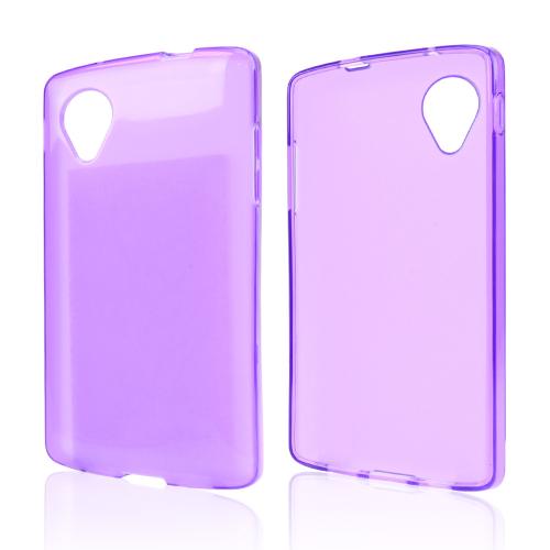 Purple/ Frost Crystal Silicone Skin Case for LG Google Nexus 5