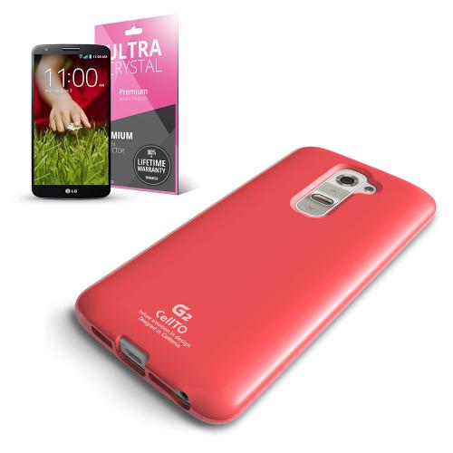 Hot Pink Anti-Slip TPU Crystal Silicone Skin Case & Free Screen Protector for LG G2 Hot Pink Anti-Slip TPU Crystal Silicone Skin Case & Free Screen Protector for LG G2