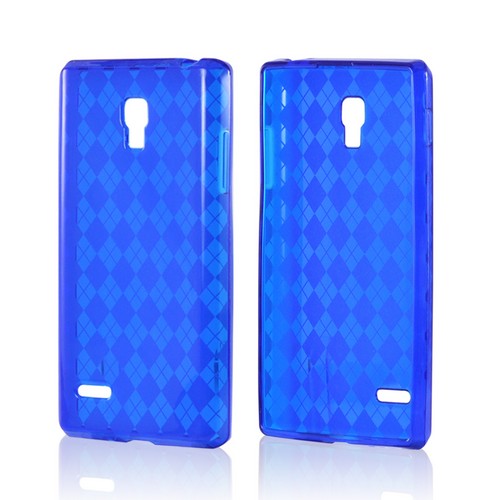 Argyle Blue Crystal Silicone Case for LG Optimus L9