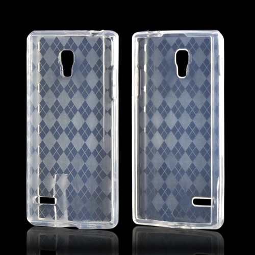 Argyle Clear Crystal Silicone Case for LG Optimus L9