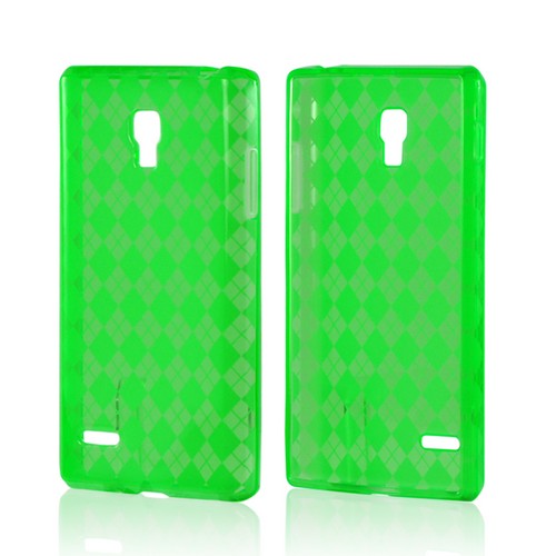 Argyle Neon Green Crystal Silicone Case for LG Optimus L9