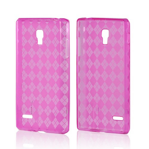 Argyle Hot Pink Crystal Silicone Case for LG Optimus L9
