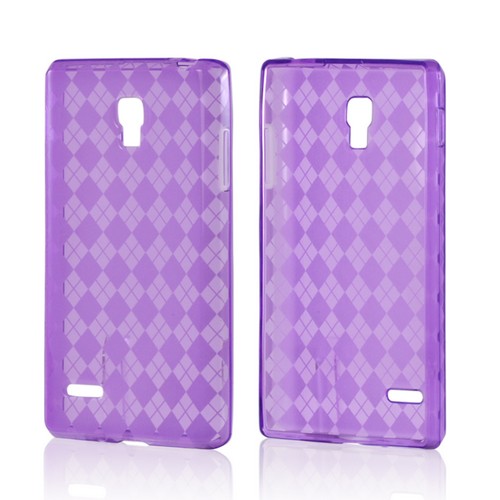 Argyle Purple Crystal Silicone Case for LG Optimus L9