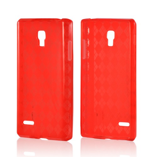 Argyle Red Crystal Silicone Case for LG Optimus L9
