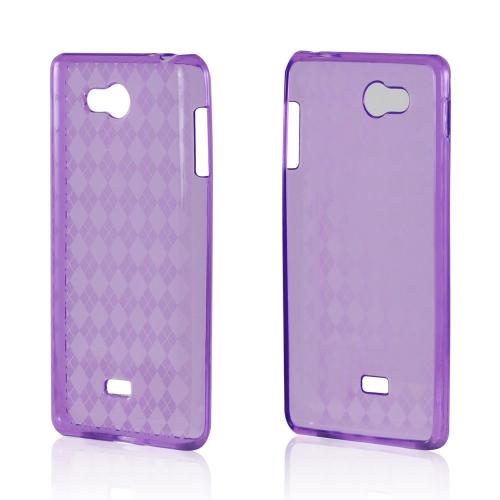 Argyle Purple Crystal Silicone Case for LG Spirit 4G