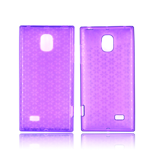 LG Optimus VS930 (Optimus LTE II) Crystal Silicone Case - Purple Hex Star