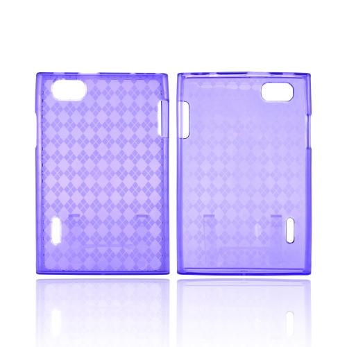 LG Intuition VS950 Crystal Silicone Case - Argyle Purple