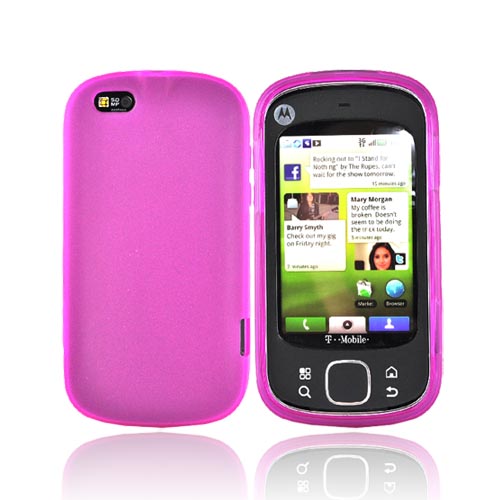 Motorola CLIQ XT Crystal Silicone Case, Rubber Skin - Pink
