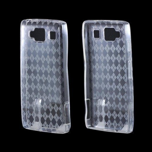 Motorola Droid RAZR MAXX HD Crystal Silicone Case - Argyle Clear